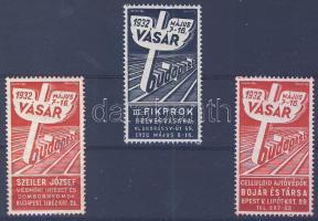 1932 Filprok bélyegvásár 3 db emlékbélyeg