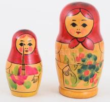 6 darabos matrjoska szett, közte repedt, m: 12 cm