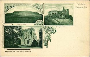 Devecser, Somlyó hegy, várrom, gróf Zichy kastély, kiadja Rosenberg Zsigmond, Art Nouveau, floral (EK)