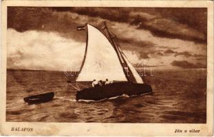 1943 Balaton, Jön a vihar, vitorlás (lyuk / pinhole)