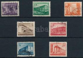 1951 Épületek (I.) 7 klf bélyeg számvízjellel