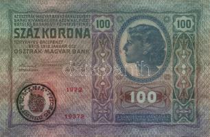 1912. 100K román ellenbélyegzővel T:III+