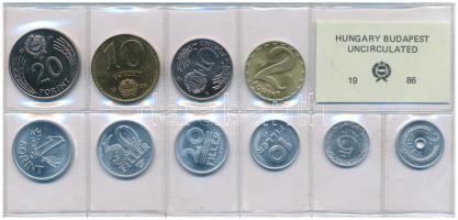 1986. 2f-20Ft (10xklf) érmés forgalmi sor fóliatokban T:UNC Adamo FO19