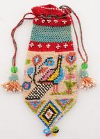 Gyöngyfűzött szütyő, m: 15 cm