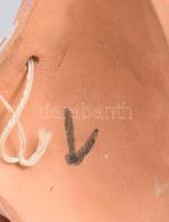 Art deco mázas kerámia falidísz pár, egyiken sérüléssel, h: 11-14 cm