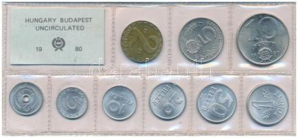 1980. 2f-10Ft (9xklf) érmés forgalmi sor fóliatokban T:UNC patina Adamo FO13