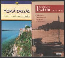 2 db Horvátország útikönyv: Horváth Tibor: Horvátország. Cartographia Útikönyvek. Bp., 2002, Cartographia. Kiadói papírkötés, a gerincen kis sérüléssel. + Fehér György: Varázslatos Isztria. Krk, Cres és Lošinj. Bp., 2001, Top-o-gráf. Második, bővített kiadás. Gazdag képanyaggal illusztrálva. Kiadói papírkötés.