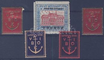 1935 Újpest bélyeggyűjtők 5 db emlékbélyeg