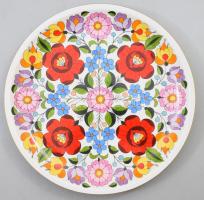 Kalocsai porcelán dísztál, jelzett, hibátlan, d: 28,5 cm