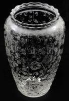 Régi virágmintás váza, jelzés nélkül, hibátlan, m: 22 cm