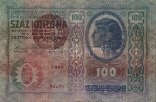 1912.100K "Magyarország" piros körbélyegzővel T:III