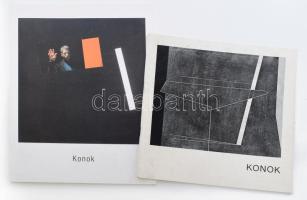 2 db Konok Tamás kiállítási katalógus: Konok Tamás festőművész kiállítása. Győr-Bp., 1980, Xántus János Múzeum Képtára - Szépművészeti Múzeum. Fekete-fehér képekkel, reprodukciókkal illusztrálva. Kiadói tűzött papírkötés, minimálisan sérült borítóval. + Konok. Kivonatok erkölcsi bizonyítványomból. Montázsok 1985-87. Székesfehérvár, 2001, Szent István Király Múzeum. Fekete-fehér és színes képekkel illusztrálva. Magyar, francia és angol nyelven. Kiadói papírkötés.