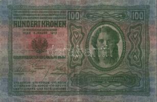 1912.100K "Magyarország" piros körbélyegzővel T:III