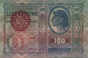1912.100K "Magyarország" piros körbélyegzővel T:III
