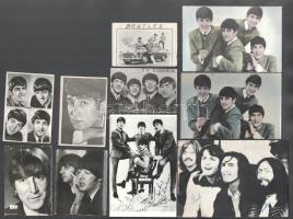 cca 1965-1980 Beatles fotó tétel, 7 db fotó + 3 db képeslap, változó állapotban, 14x9 cm és 6x9 cm közötti méretben