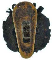 DN "BAJNOK" Kossuth-címeres, részben zománcozott bronz gomblyukjelvény (17x19mm) T:AU