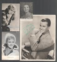 Vegyes aláírás tétel, 12 db: Rosanna Schiaffino, Romvári Gertrud, Marion Michael, Sabine Sinjen, Joh...