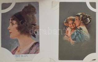 Képeslap album benne 17 régi és 16 modern lap sok érdekességgel