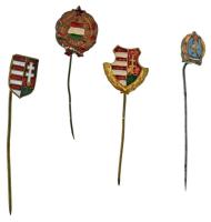DN(1945-1960) 4xklf részben festett / zománcozott bronz címeres jelvény / kitűző T:XF