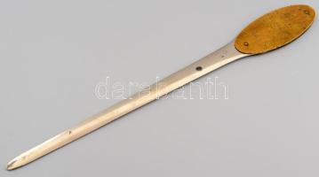 "Haderer Emil és Társa Festék-, Lakk és Vegytermékek Gyára, IX. Mester utca 9.,"Brilliáns"..., "Ditro"...", reklámos levélbontó, h: 25 cm