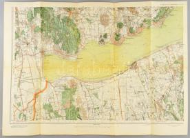 cca 1929 Balaton és környéke térkép, 4 lap, 1:75 000, Bp., M. Kir. Térképező Intézet, 2. kiadás, raj...