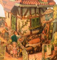 Állatmesék, kihajtható 3D-s mesekönyv, kopott félvászon-kötésben, néhány helyen törésnyommal, sérülé...