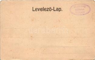 Eger, Kaszárnya katonákkal. Art Nouveau, floral (apró szakadás / tiny tear)