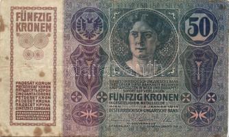 1914. 50K "Magyarország" piros körbélyegzővel T:III