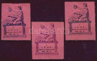 1930 LEHE kőbányai söröző est 2 db falcos + "börözö" 1 db postatiszta emlékbélyeg