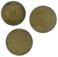 1926. 10f Cu-Ni + 20f Cu-Ni + 1938. 20f Cu-Ni T:VF,XF patina