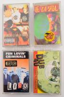 4 darab zenei kazetta. Fun Lovin' Criminals - Loco. Gang Starr - Moment Of Truth. De La Soul - Buhloone Mind State. DUB 4U - Links To Babylon.