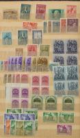 Magyar készlet 50-es évek előtti bélyegekkel, négyestömbökkel, főleg bélyegzés nélküli bélyegekkel