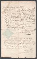 1868 Telekkönyvi hivatali irat (kötelezvény), két beírt oldal, több aláírással (köztük Szabó József ...