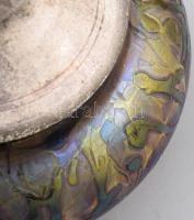 cca 1900, Kralik "Baccilus" mintás üvegtárgy, lefűrészelve bonbonierré alakítva, m: 9,5 cm