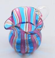 Murano aventurin üveg kiöntő, jelzés nélkül, hibátlan, m: 7,5 cm
