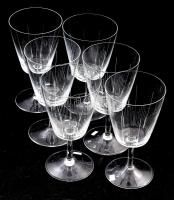 6 darab talpas boros pohár, csíkozott díszítéssel, hibátlan, m: 13 cm