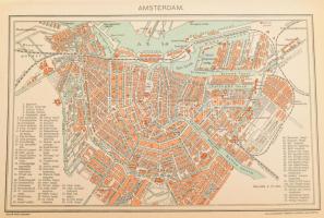 20 db külföldi város térképe a Pallas Nagy Lexikonából: Bukarest, Belgrád, Jeruzsálem, Konstantinápo...