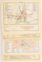 cca 1900 Történelmi magyar városok (Erdély, Délvidék) a Pallas Nagy Lexikonából, össz. 8 db: Temesvár, Nagyvárad, Arad (duplummal), Szabadka, stb., vegyes állapotban, 15,5x24 cm
