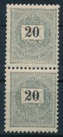 1898 Feketeszámú 20kr pár 12 : 11 3/4 fogazással (12.000)