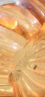 Murano részben borostyán színezésű váza, jelzés nélkül, alján karcokkal, m: 14,5 cm