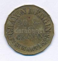 Franciaország DN Párizs "HOMMAGE A L'INVENTEUR / CRAYON MENGIN 20 Cs- LE CRAYON Fg St MARTIN 25" kétoldalas sárgaréz reklám zseton (24mm) T:XF France ND Paris "HOMMAGE A L'INVENTEUR / CRAYON MENGIN 20 Cs- LE CRAYON Fg St MARTIN 25" two-sided brass advertising token (24mm) C:XF