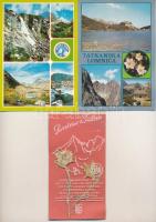17 db MODERN Magas Tátra képeslap vegyes minőségben, közte 1 préselt havasi gyopár / 17 modern Vysok...