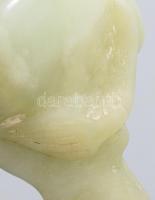 Faragott jáde bika figura, hibátlan, 12x7 cm