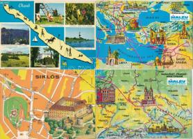 8 db MODERN térkép képeslap / 8 modern map postcards