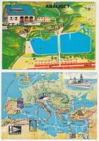 8 db MODERN térkép képeslap / 8 modern map postcards