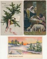 7 db RÉGI üdvözlőlap / 7 pre-1945 greeting postcards