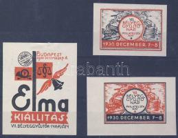 1930 ELMA kiállítás 3 db emlékbélyeg