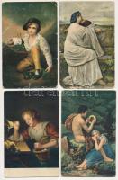 7 db RÉGI Stengel művészlap, közte litho / 7 pre-1945 Stengel art postcards, with litho