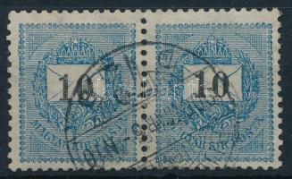 1899 Feketeszámú 10kr pár csillagidom-vízjellel, az egyik értékszám lefelé tolódott (9.000+)