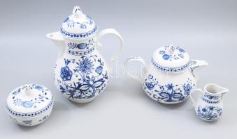 Kahla hagymamintás 4 részes szervírozó szett, jelzett, hibátlan, m: 24,5 cm